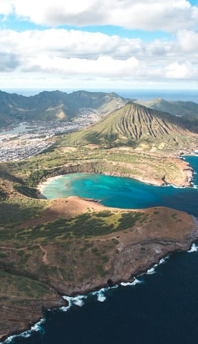 Hanauma Bay aerial, Oahu, Hawaii